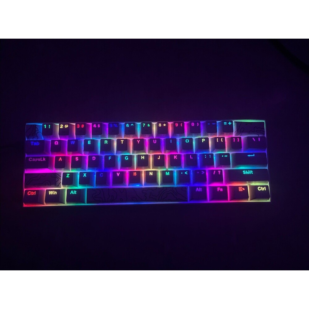 Redragon K530W-RGB Wireless Bluetooth Keyboard + Custom Topographic Keycaps